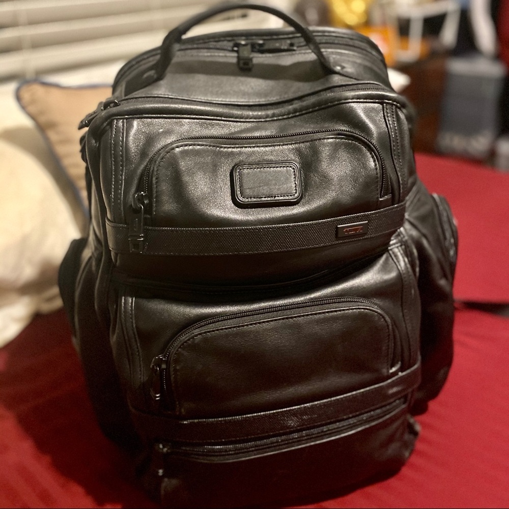 TUMI Leather Backpack Alpha 2
